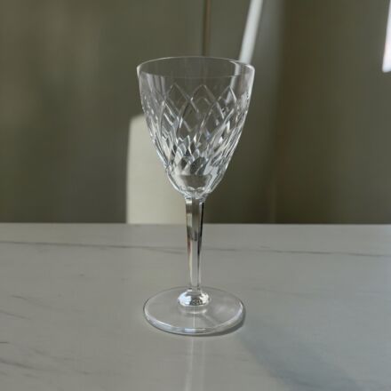 9 tall crystal glasses Val Saint Lambert